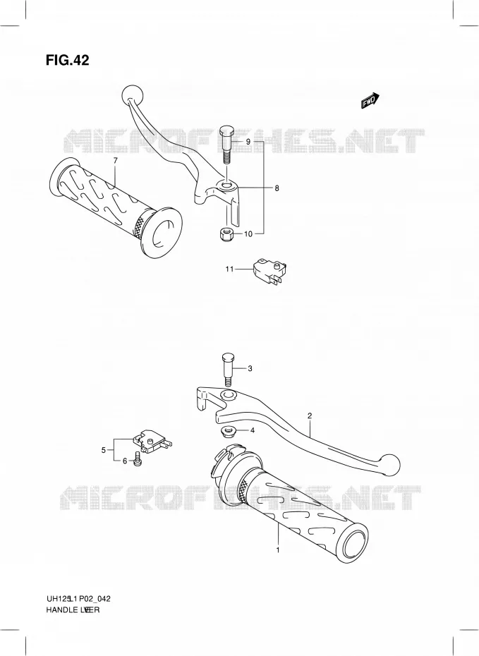 HANDGRIPS - LEVERS  Suzuki SCOOTER 125 BURGMAN 2012  UH125G L1 (P19)