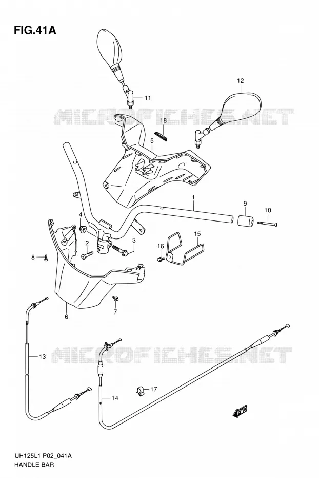 HANDLEBAR (MODEL EXECUTIVE P19) Suzuki SCOOTER 125 BURGMAN 2012  UH125G L1 (P19)