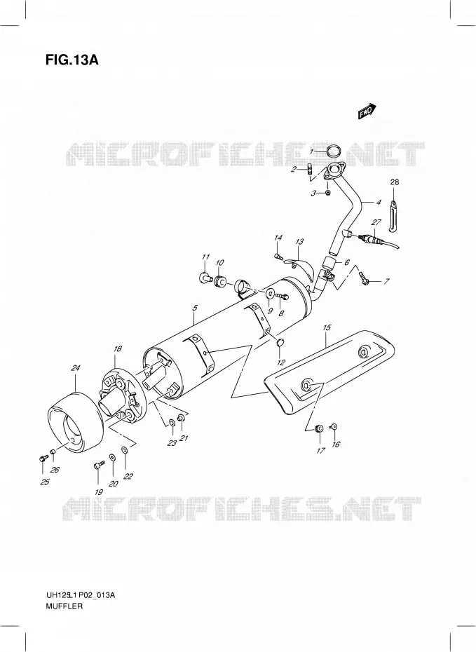 MUFFLER (MODEL EXECUTIVE P19 AND RACING P19) Suzuki SCOOTER 125 BURGMAN 2012  UH125G L1 (P19)