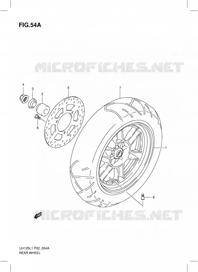 REAR WHEEL (MODEL EXECUTIVE P19 AND RACING P19) Suzuki SCOOTER 125 BURGMAN 2011  UH125G L1 (P19)