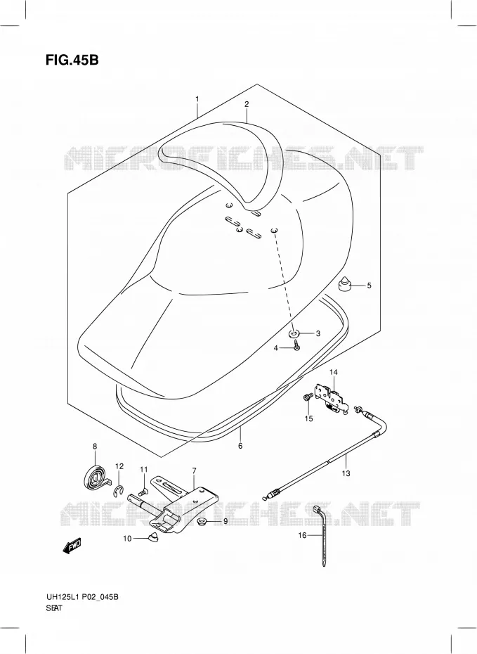 SEAT (MODEL RACING P19) Suzuki SCOOTER 125 BURGMAN 2011  UH125G L1 (P19)