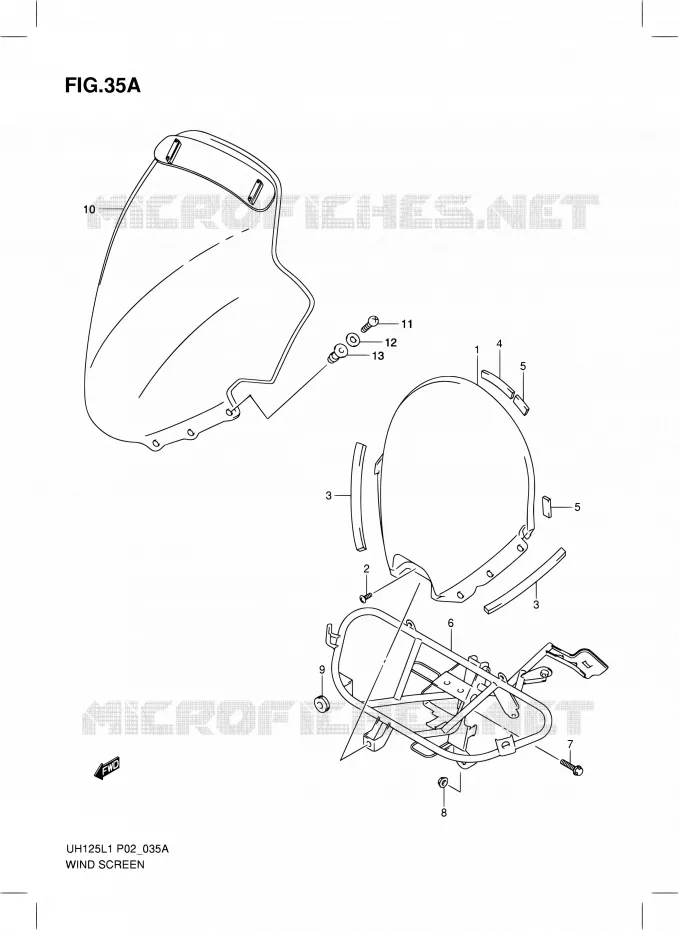 WINDSCREEN (MODEL EXECUTIVE P19) Suzuki SCOOTER 125 BURGMAN 2011  UH125G L1 (P19)
