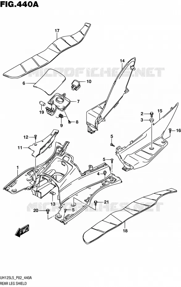 FOOTREST Suzuki SCOOTER 125 BURGMAN 2015  UH125 L5 (P19)