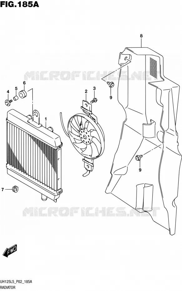 RADIATOR Suzuki SCOOTER 125 BURGMAN 2015  UH125 L5 (P19)