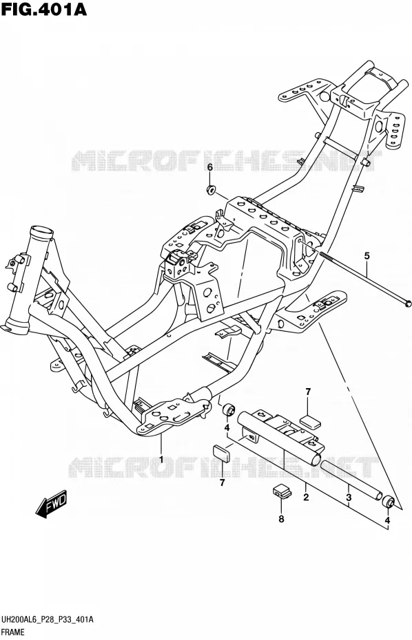 FRAME Suzuki SCOOTER 200 BURGMAN 2016  UH200A L6 (P28,P33)