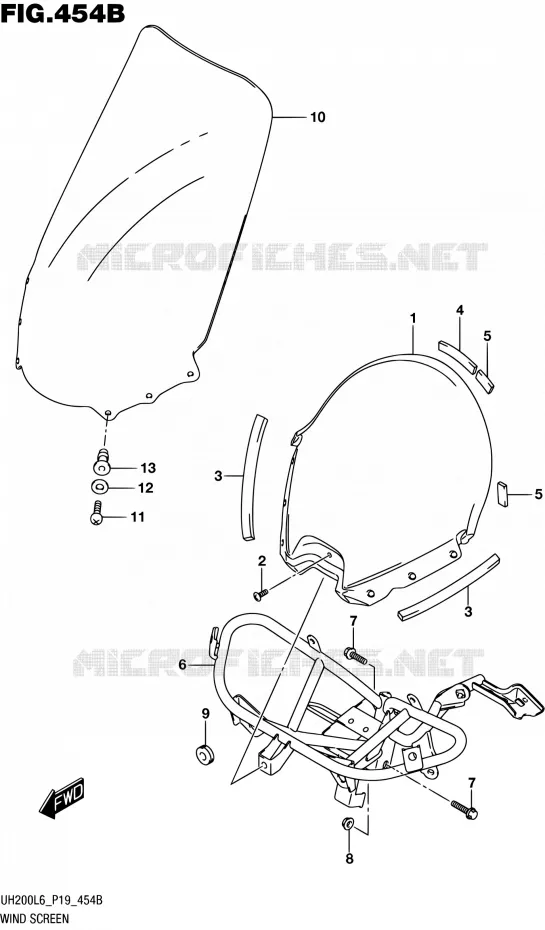 WINDSCREEN (UH200L6 P53) Suzuki SCOOTER 200 BURGMAN 2016  UH200 L6 (P19)