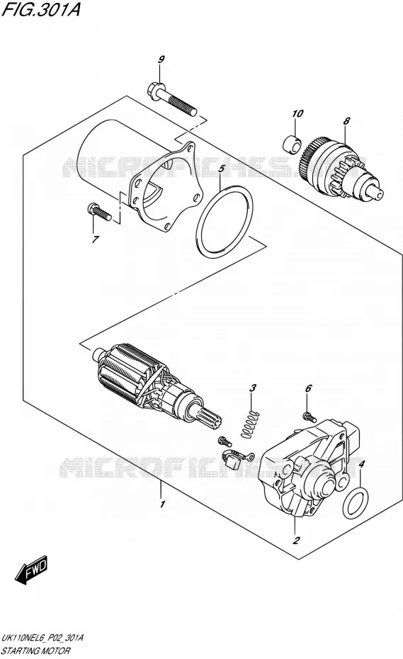 STARTER MOTOR Suzuki SCOOTER 110 ADDRESS 2016  UK110NE L6 (P02)