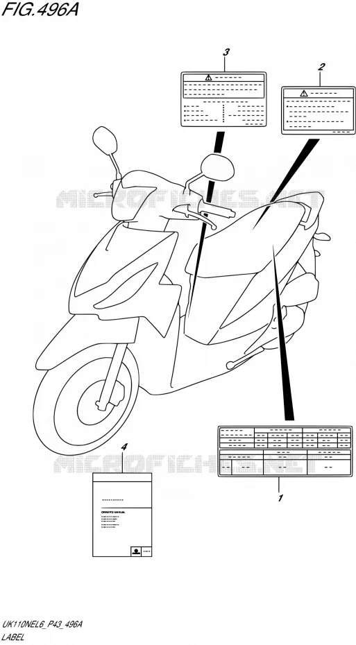 LABEL Suzuki SCOOTER 110 ADDRESS 2016  UK110NE L6 (P43)