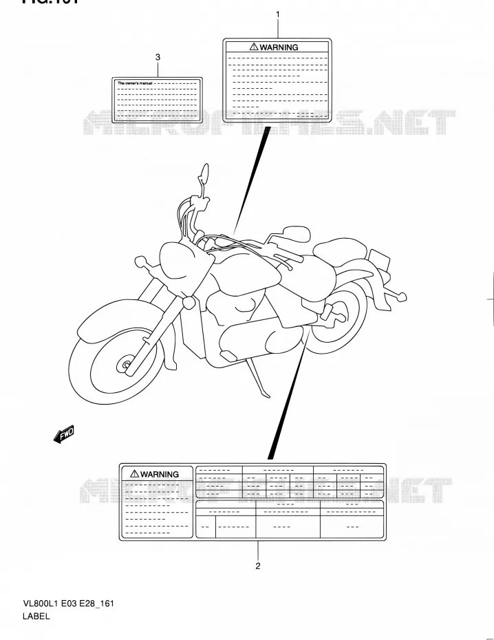 LABEL (VL800TL1 E03) Suzuki MOTO 800 VOLUSIA 2011  VL800 L1/VL800T L1/VL800C L1