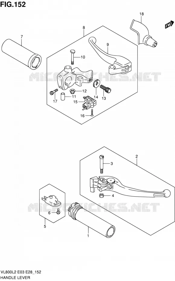 HANDGRIPS - LEVERS  Suzuki MOTO 800 VOLUSIA 2012  VL800 L2/VL800T L2/VL800C L2