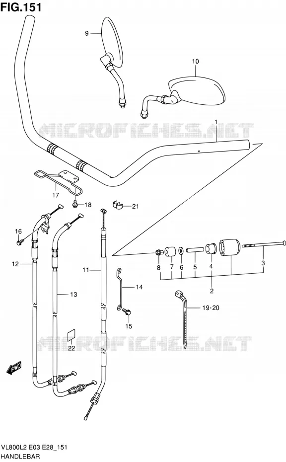 HANDLEBAR Suzuki MOTO 800 VOLUSIA 2012  VL800 L2/VL800T L2/VL800C L2