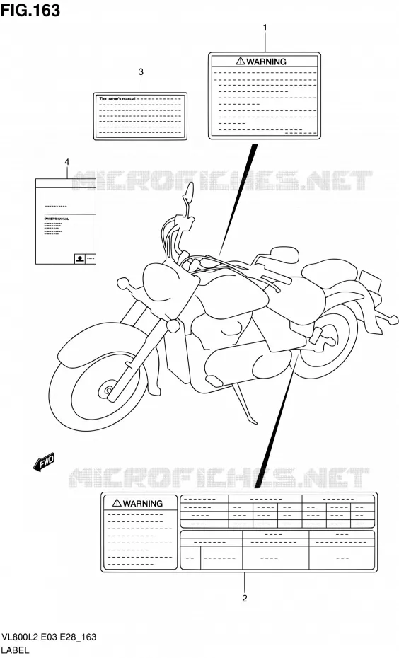 LABEL (VL800L2 E03) Suzuki MOTO 800 VOLUSIA 2012  VL800 L2/VL800T L2/VL800C L2