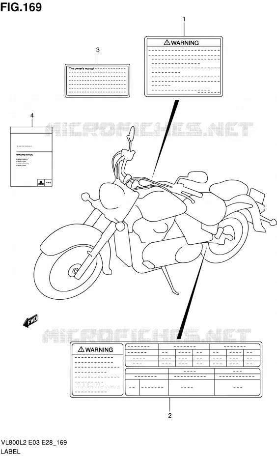 LABEL (VL800TL2 E03) Suzuki MOTO 800 VOLUSIA 2012  VL800 L2/VL800T L2/VL800C L2