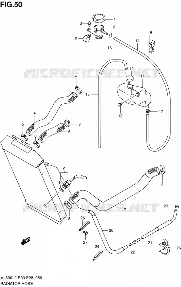 RADIATOR HOSE Suzuki MOTO 800 VOLUSIA 2012  VL800 L2/VL800T L2/VL800C L2
