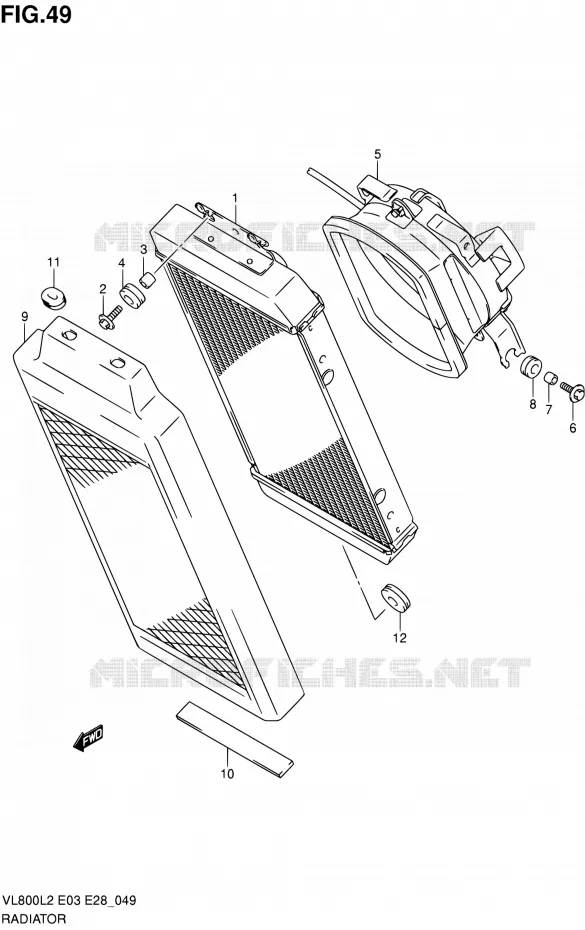 RADIATOR Suzuki MOTO 800 VOLUSIA 2012  VL800 L2/VL800T L2/VL800C L2