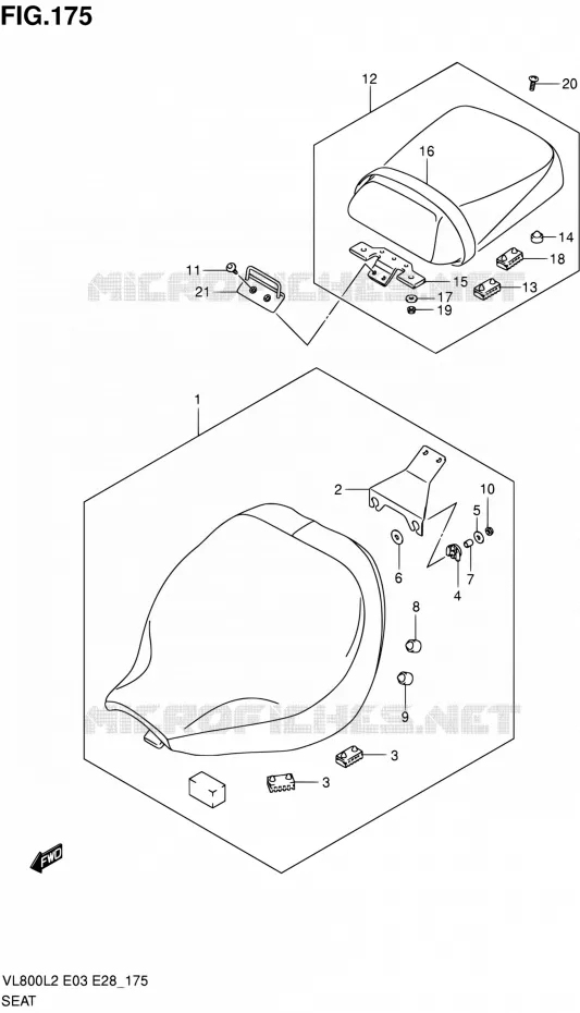 SEAT (VL800CL2 E03) Suzuki MOTO 800 VOLUSIA 2012  VL800 L2/VL800T L2/VL800C L2