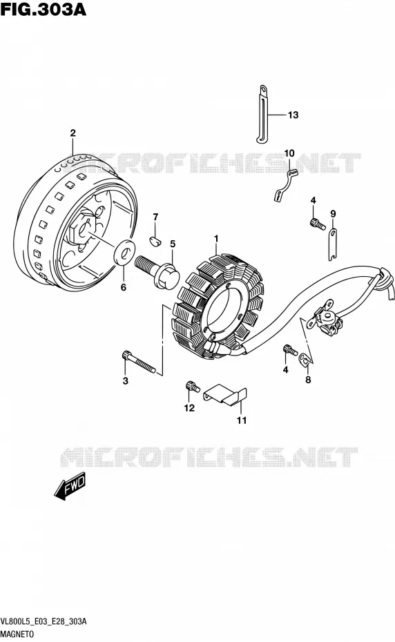IGNITION Suzuki MOTO 800 BOULEVARD 2015  VL800 L5/VL800T L5 (E03,E28)