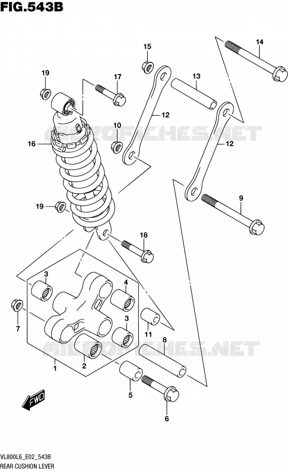 SHOCK ABSORBER LINKAGE (VL800L6 E19) Suzuki MOTO 800 BOULEVARD 2016  VL800 L6 (E02)
