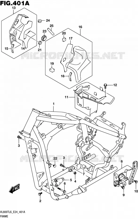 FRAME Suzuki MOTO 800 BOULEVARD 2016  VL800T L6 (E24)