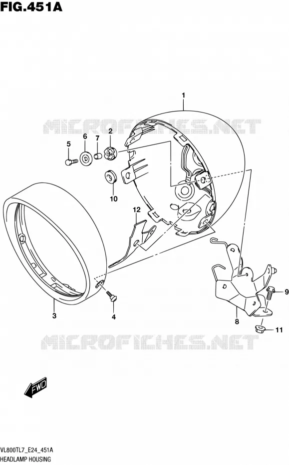 HEADLIGHT BOWL Suzuki MOTO 800 BOULEVARD 2017  VL800T L7 (E24)
