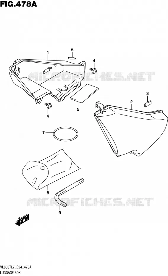 LUGGAGE BOX Suzuki MOTO 800 BOULEVARD 2017  VL800T L7 (E24)