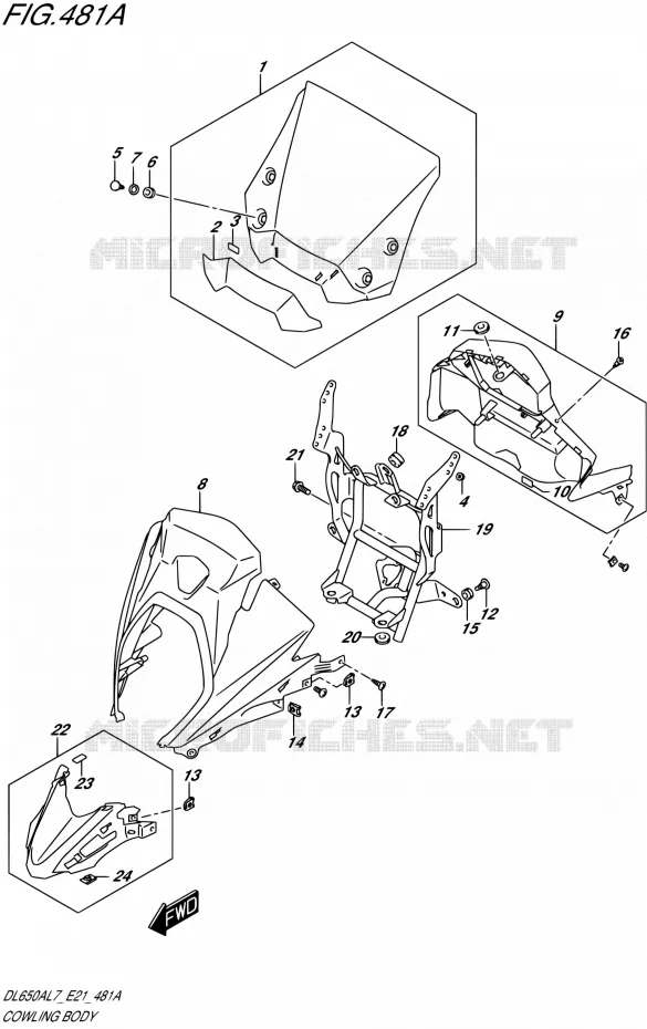 FAIRING - LABELS Suzuki MOTO 650 V-STROM 2017  DL650AL7 E21
