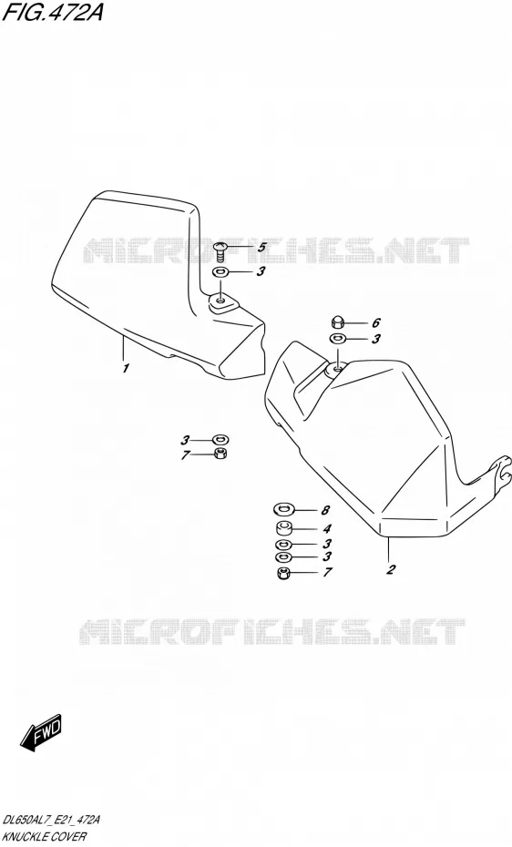 KNUCKLE COVERSDL650XAL7 E21) Suzuki MOTO 650 V-STROM 2017  DL650AL7 E21