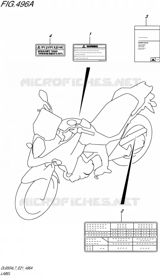 LABELTTE (DL650AL7 E21) Suzuki MOTO 650 V-STROM 2017  DL650AL7 E21