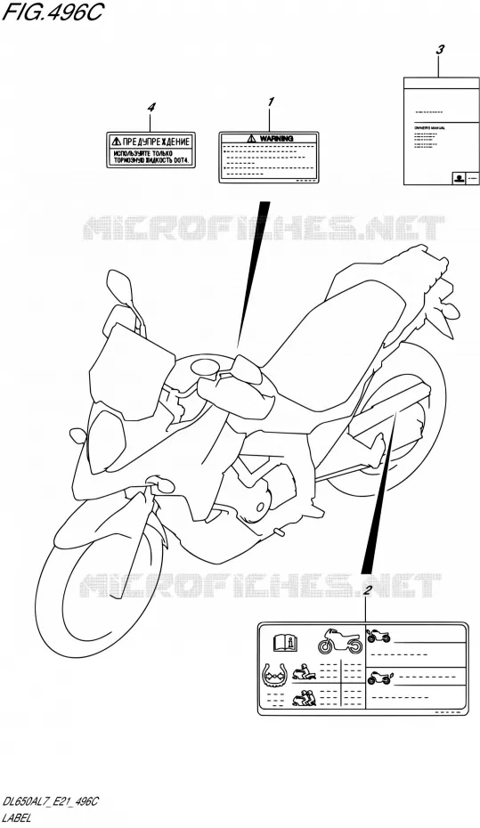 LABELTTE (DL650XAL7 E21) Suzuki MOTO 650 V-STROM 2017  DL650AL7 E21