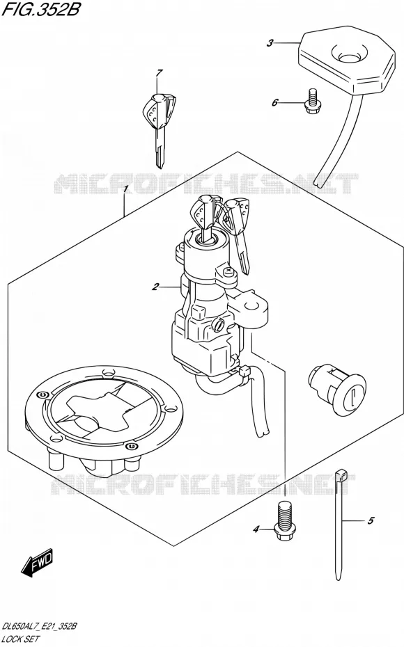 LOCK SET Suzuki MOTO 650 V-STROM 2017  DL650AL7 E21