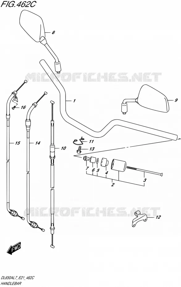HANDLEBAR650XAL7 E21) Suzuki MOTO 650 V-STROM 2017  DL650XAL7 E21