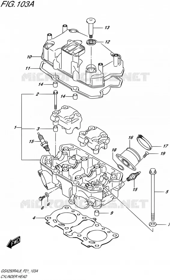CYLINDER HEAD Suzuki MOTO 250 GSX-R 2018  GSX250RA L8/GSX250RZA L8 P21