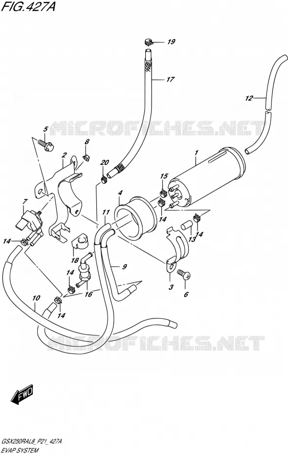 FUEL EVAP SYSTEM Suzuki MOTO 250 GSX-R 2018  GSX250RA L8/GSX250RZA L8 P21