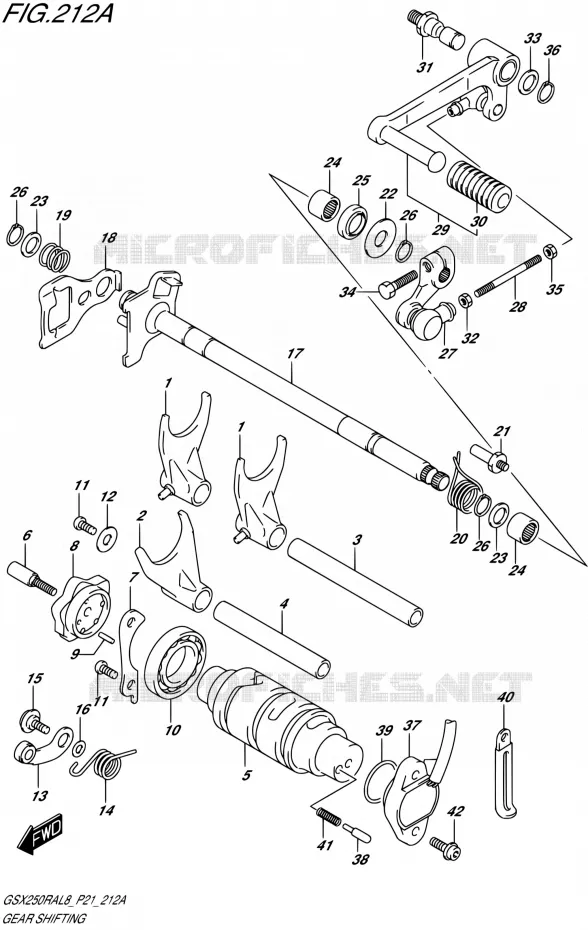 GEAR SHIFTING ASSY Suzuki MOTO 250 GSX-R 2018  GSX250RA L8/GSX250RZA L8 P21