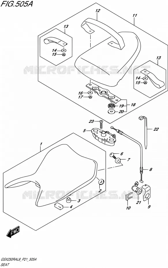 SEAT Suzuki MOTO 250 GSX-R 2018  GSX250RA L8/GSX250RZA L8 P21