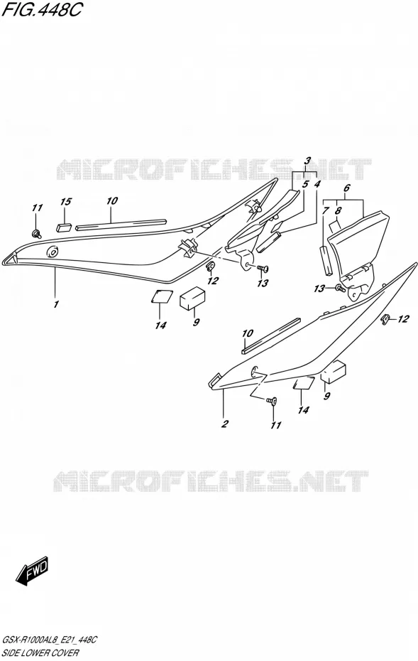 SIDE LOWER COVER (GSX-R1000RAL8 E21) Suzuki MOTO 1000 GSX-R 2018  GSX-R1000RZAL8 / GSX-R1000RAL8 E21