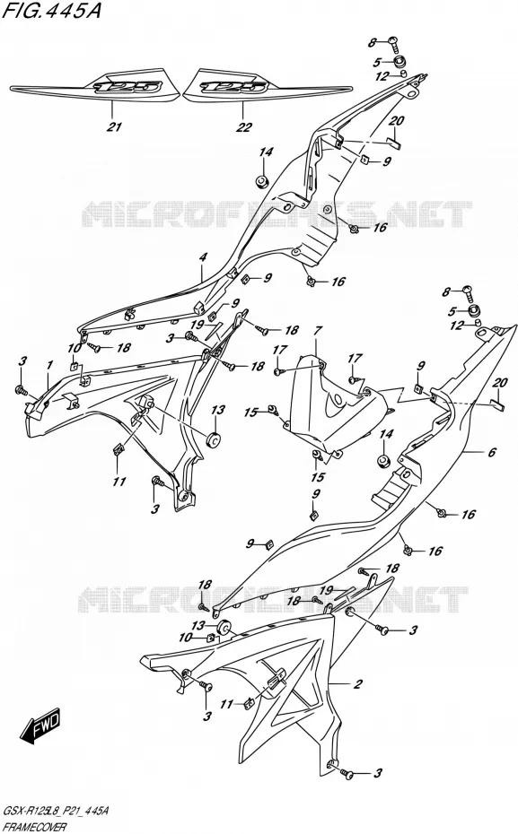REAR FAIRINGS (GSX-R125RL) Suzuki MOTO 125 GSX-R 2018  GSX-R125L8 P21