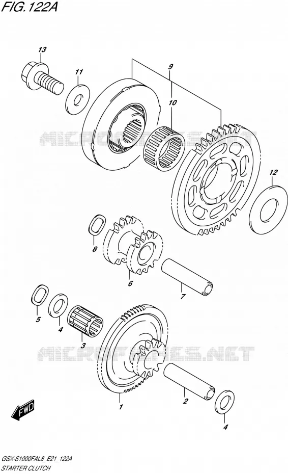 STARTER MOTOR CLUTCH Suzuki MOTO 1000 GSX-S 2018  GSX-S1000FAL8 / GSX-S1000FZAL8 E21