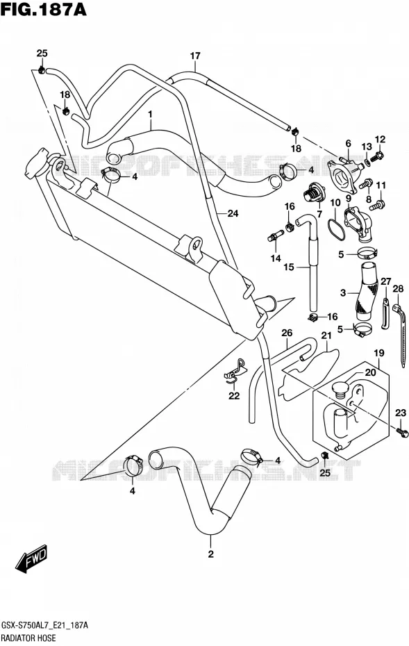 RADIATOR HOSE Suzuki MOTO 750 GSX-S 2017  GSX-S750AL7 E21
