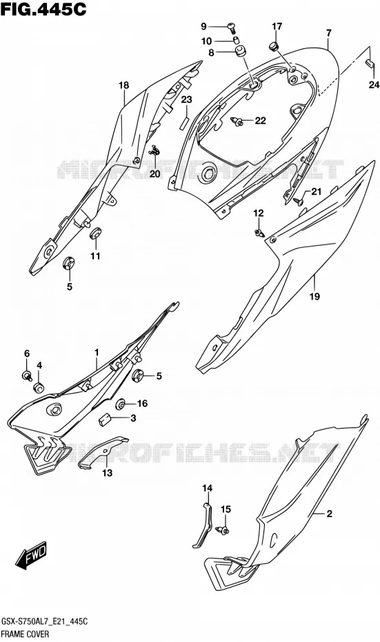 REAR FAIRINGS (FOR YKV) Suzuki MOTO 750 GSX-S 2017  GSX-S750AL7 E21