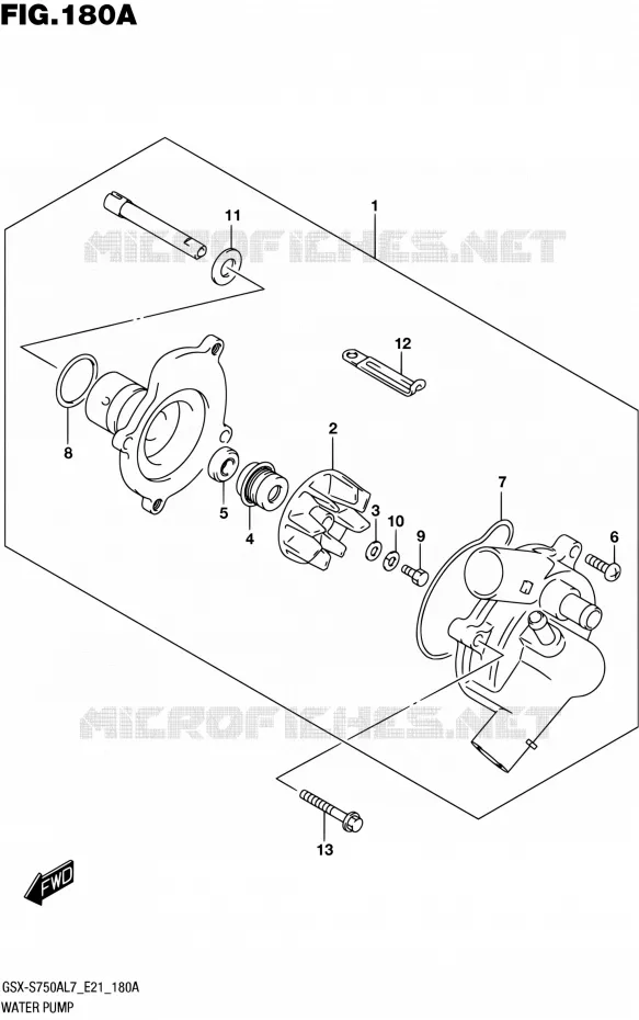 WATER PUMP Suzuki MOTO 750 GSX-S 2017  GSX-S750AL7 E21