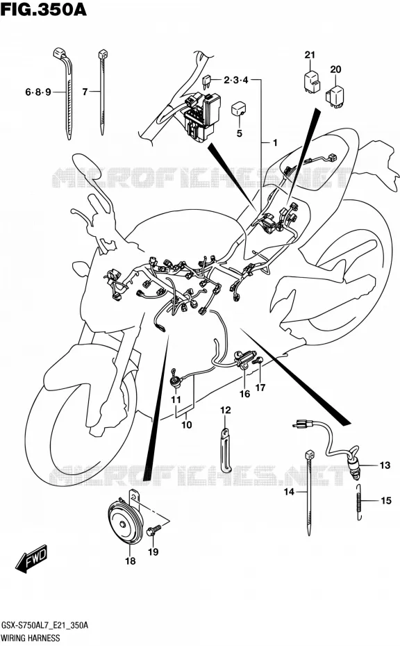 WIRING HARNESS Suzuki MOTO 750 GSX-S 2017  GSX-S750AL7 E21