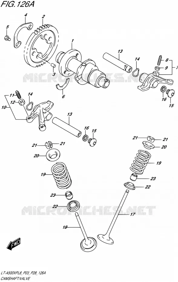 CAMSHAFT - VALVES Suzuki QUAD 500 KINGQUAD 2018  LT-A500XP L8 (P03)