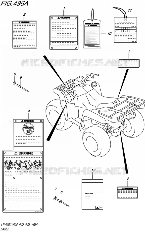 LABELTTE (LT-A500XPL8 P03) Suzuki QUAD 500 KINGQUAD 2018  LT-A500XP L8 (P03)