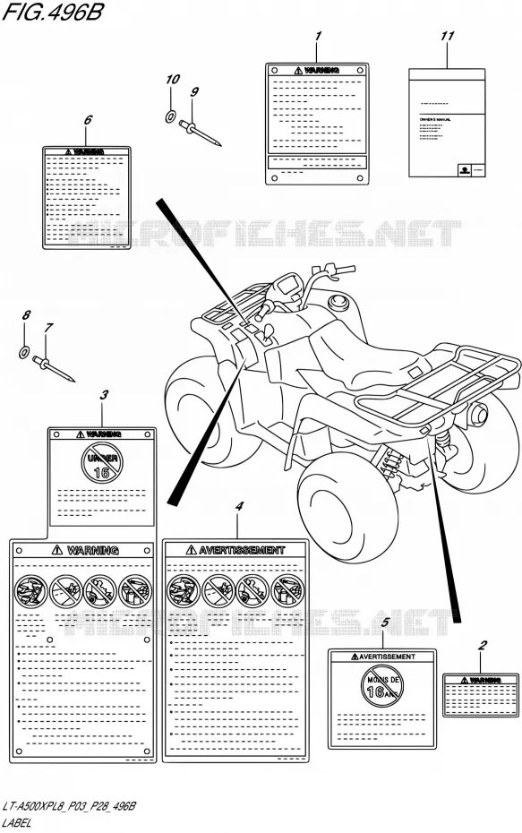 LABELTTE (LT-A500XPL8 P28) Suzuki QUAD 500 KINGQUAD 2018  LT-A500XP L8 (P03)
