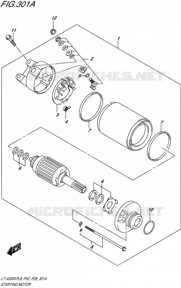 STARTER MOTOR Suzuki QUAD 500 KINGQUAD 2018  LT-A500XP L8 (P03)