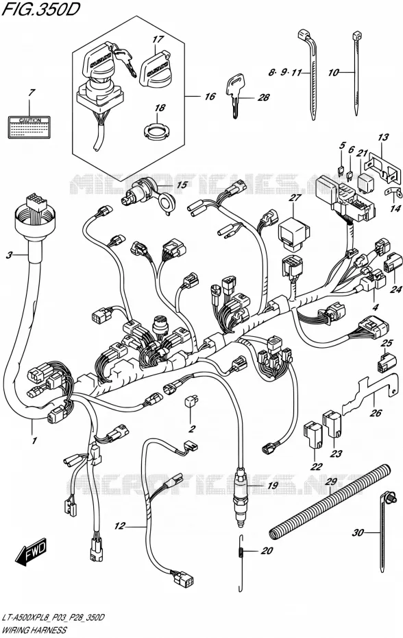 WIRING HARNESSU (LT-A500XPBL8 P03) Suzuki QUAD 500 KINGQUAD 2018  LT-A500XP L8 (P03)