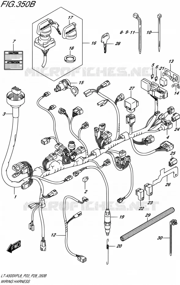 WIRING HARNESSU (LT-A500XPL8 P28) Suzuki QUAD 500 KINGQUAD 2018  LT-A500XP L8 (P03)