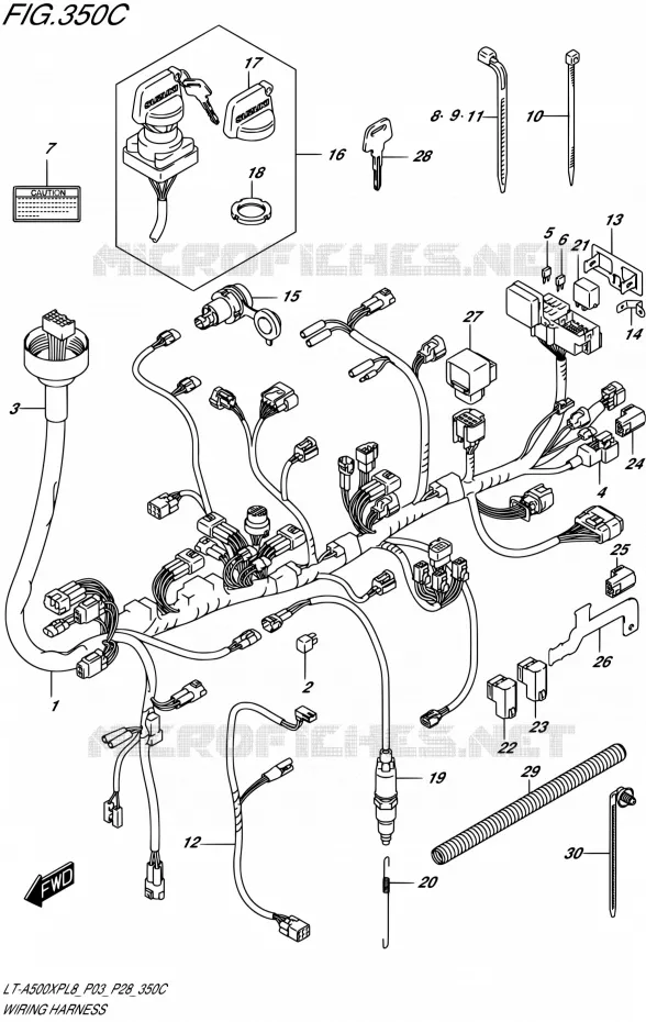 WIRING HARNESSU (LT-A500XPL8 P33) Suzuki QUAD 500 KINGQUAD 2018  LT-A500XP L8 (P03)