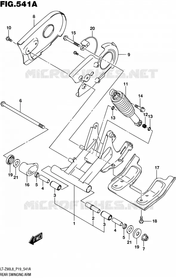 SWINGARM Suzuki QUAD 90 QUADSPORT 2018  LT-Z90L8 P19